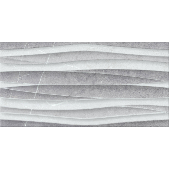 Ανάγλυφο γκρι πλακάκι τοίχου SABOYA OLAS GRIS 25x50 με όψη πέτρας